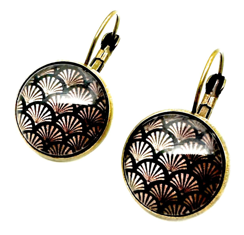 Boucles d'oreilles motifs Art Déco