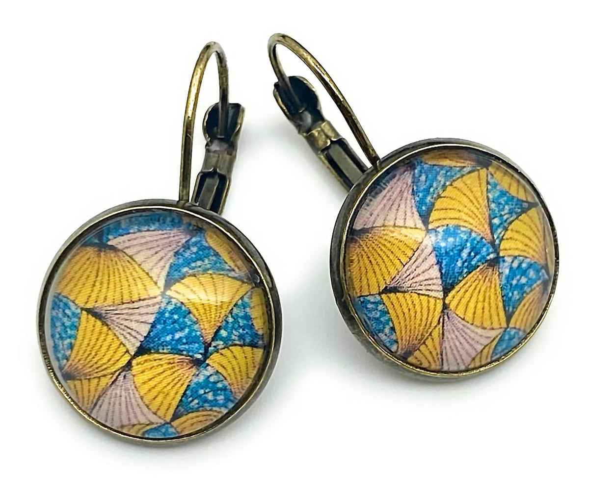 Boucles d’oreilles motifs wax – dormeuse bronze
