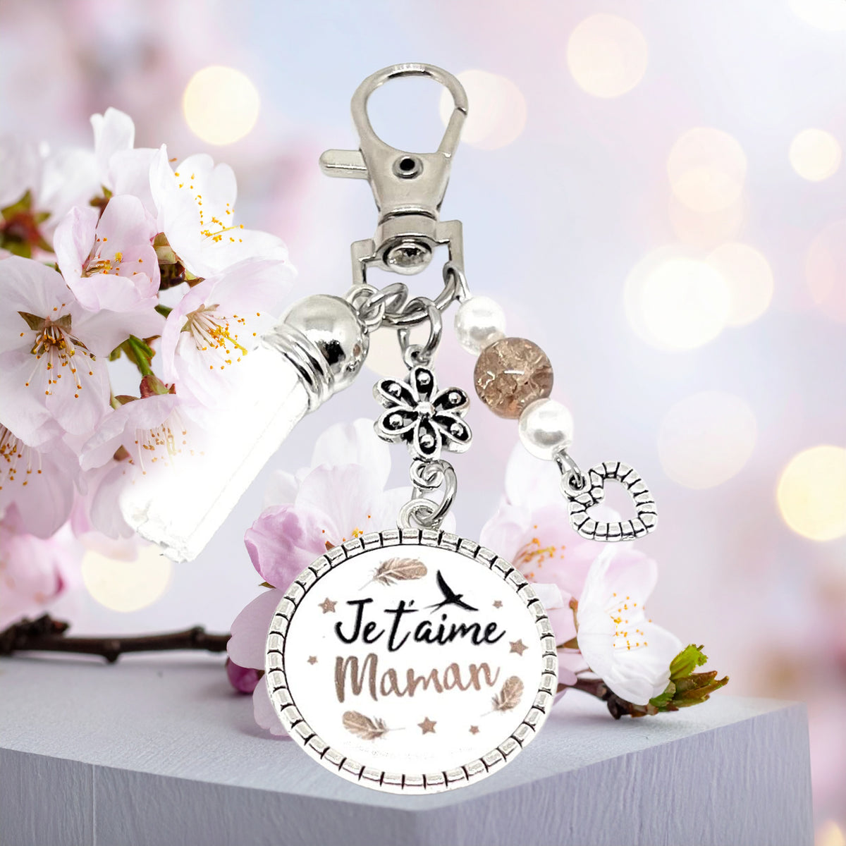 Porte-clés bijou de sac "Je t'aime Maman"