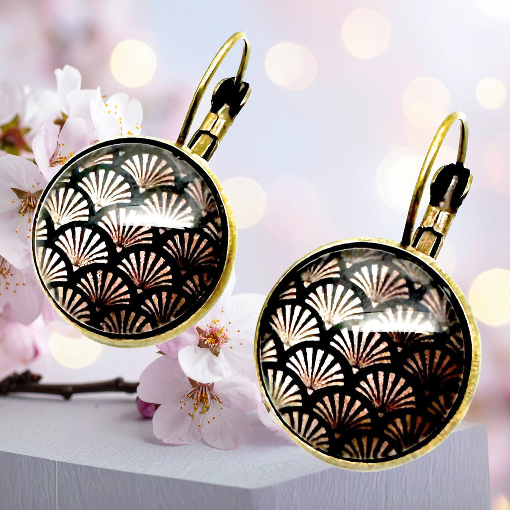 Boucles d'oreilles motifs Art Déco