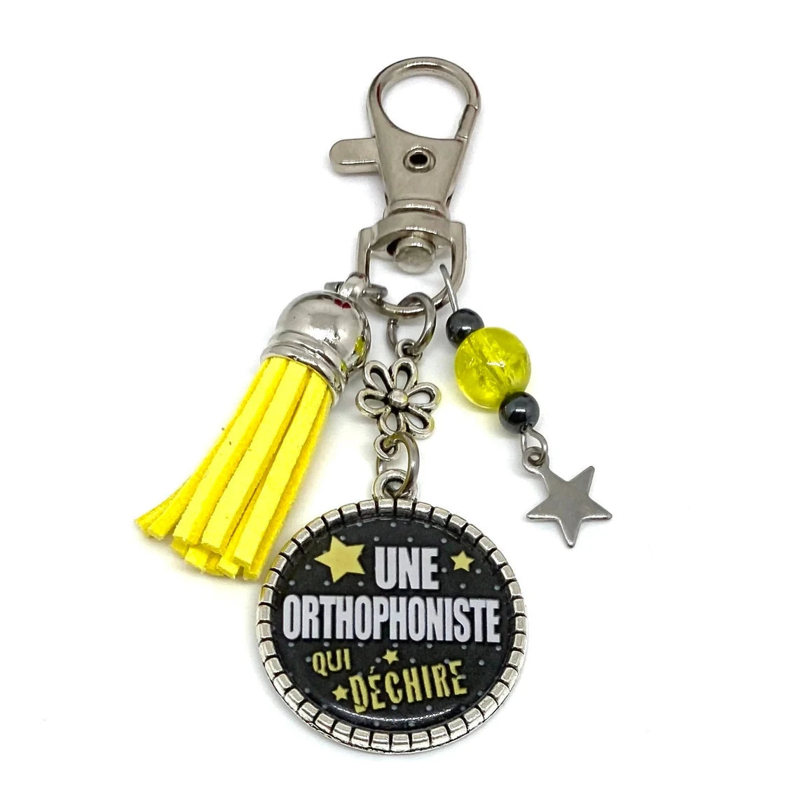Porte-clés bijou de sac "Une orthophoniste qui déchire"